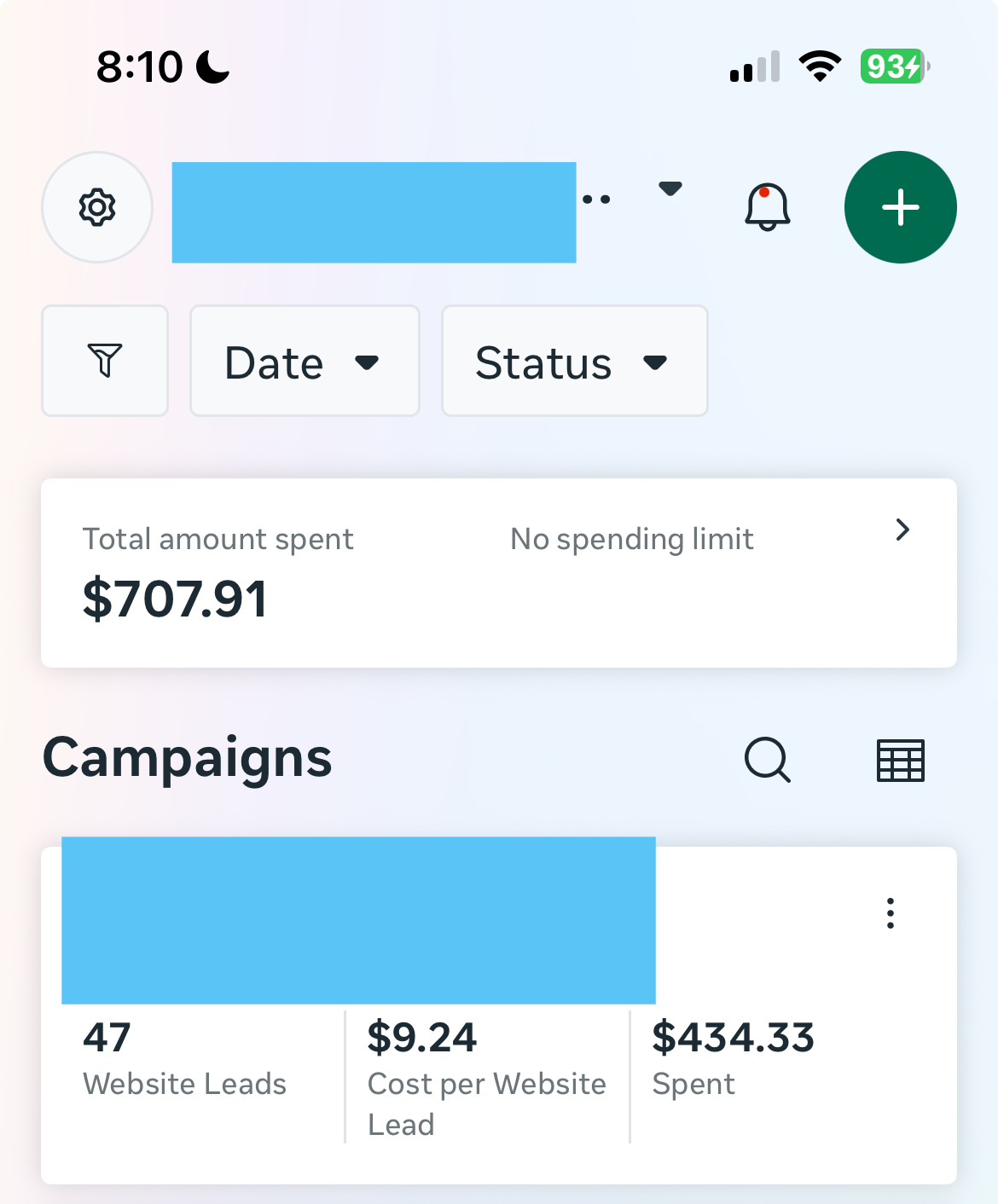 Meta Campaign Results